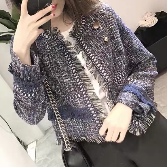 Frayed Edge Tweed Blazer - Picture 6 of 7